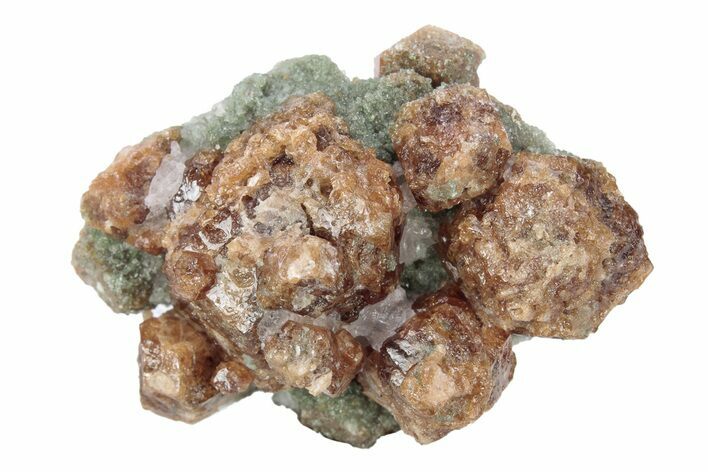 Red-Orange Hessonite Garnets on Diopside - Norway #341770